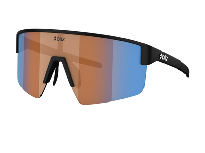 BLIZ P004 | MATTE BLACK | CORAL/ ORANGE BLUE MIRROR | AKINIAI SPORTUI | DVIRAČIŲ SPORTUI | TRIATLONUI | DVIRATININKO AKINIAI | BĖGIMUI | TINKLINIUI | PADELIUI | GOLFUI
