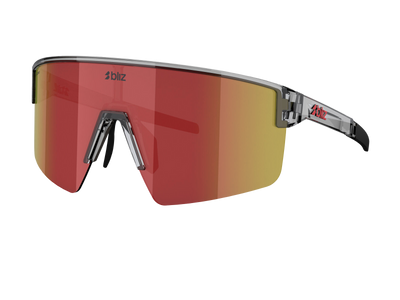 BLIZ P004 | TRANSPARENT DARK GREY  | RED | AKINIAI SPORTUI | DVIRATININKO AKINIAI | BĖGIMUI | TINKLINIUI | PADELIUI | GOLFUI
